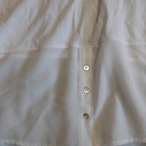 Blouse with transparency and buttons at bottom like new, white, size 44