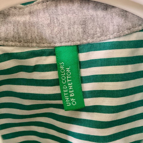 Benetton shirt for 2-year-old boy like new, striped white-green