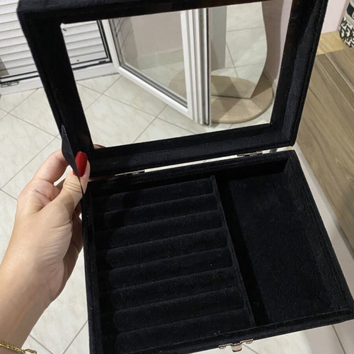 Black velvet jewelry box