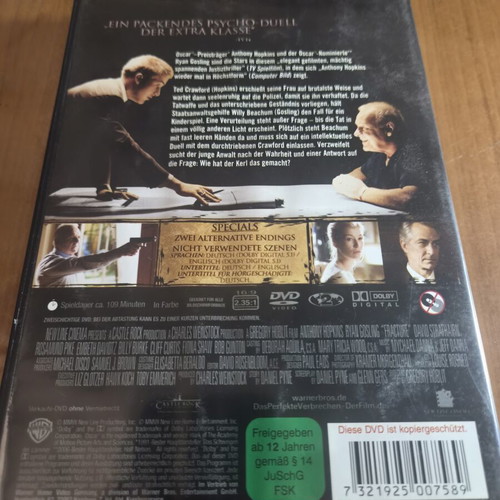 Das Perfekte Verbrechen (Fracture) DVD like new, psychological crime thriller