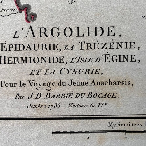 Map L’ARGOLIDE, L’ÉPIDAURIE, LA TRÉZÉNIE, L’HERMIONIDE used, 1785