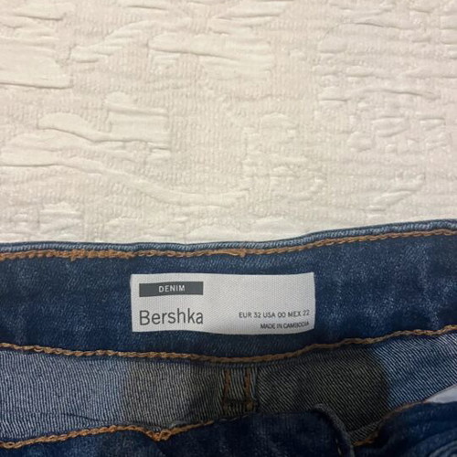 Bershka blue shorts, slim fit, short length