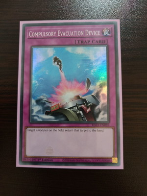 Yu-Gi-Oh Compulsory Evacuation Device card like new, super rare