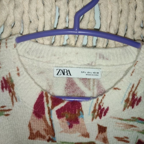 Knitted sweater used with print, size L