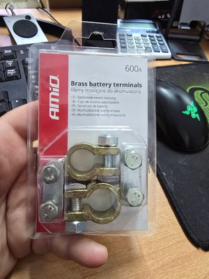 Amio Battery Terminals 600A for Cars Set of 2 New