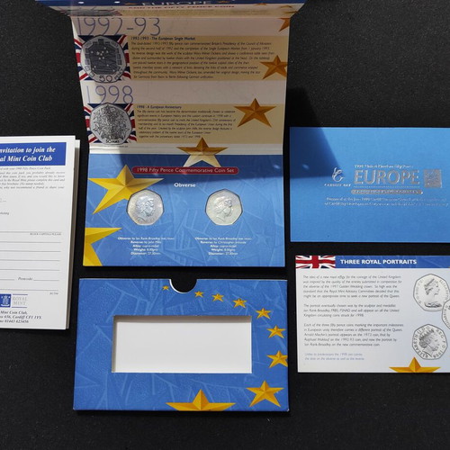 United Kingdom 1998 Fifty Pence Commemorative Coin Set Brilliant Uncirculated