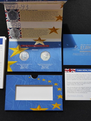 United Kingdom 1998 Fifty Pence Commemorative Coin Set Brilliant Uncirculated