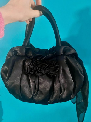 Black satin Naraya handbag like new