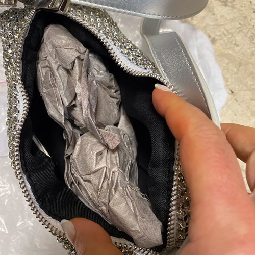 Cocktail bag Aldo shoulder silver new with strass