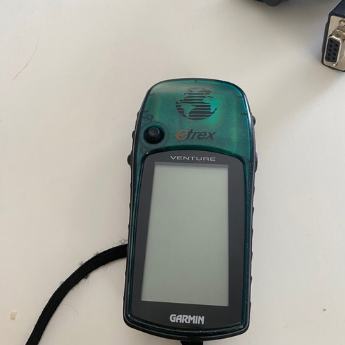 Garmin eTrex Venture GPS used with box and accessories
