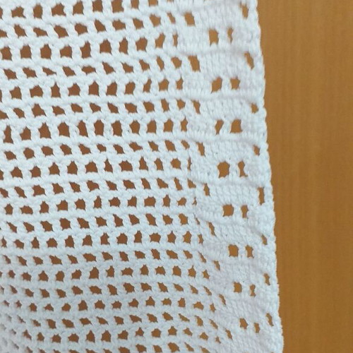 Κουρτίνα πλεκτή χειροποίητη σαν καινούργια, λευκή, 1,30x1,88 μέτρα