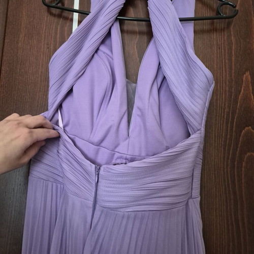 Pleated maxi dress lilac new with twisted design and cups