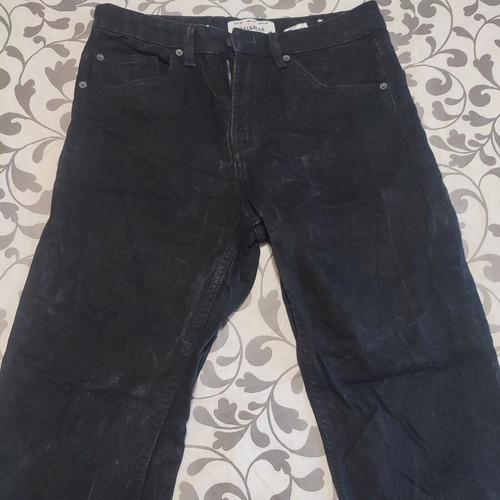 Pull & Bear men's black jeans, straight fit, size 30, faded