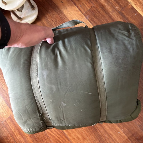Vintage military-style sleeping bag