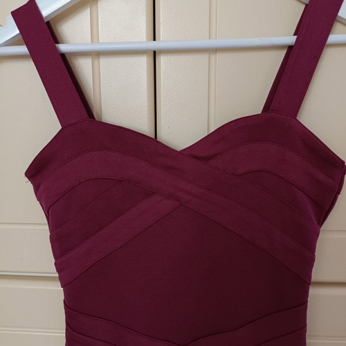 H&M Divided fitted mini dress, deep burgundy