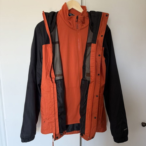 The North Face M Quest Triclimate Jacket Burnt Ochre Black size Large like new