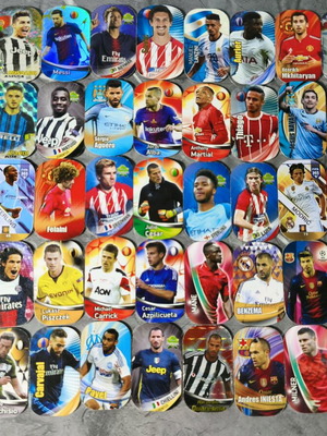 Football tags used, pack of 50, collectible with top players