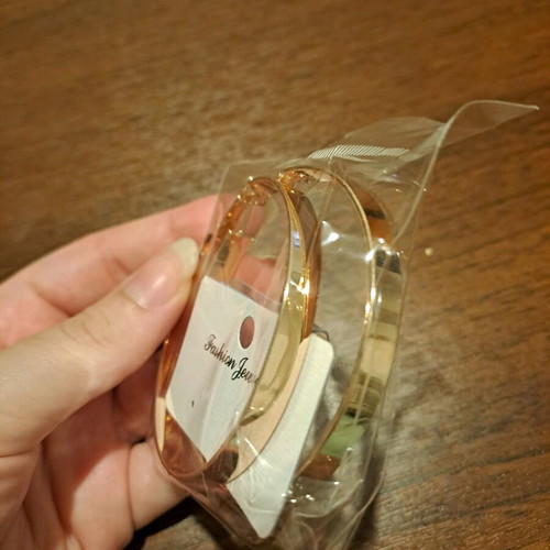 Hoop earrings new, rose gold, medium to large size