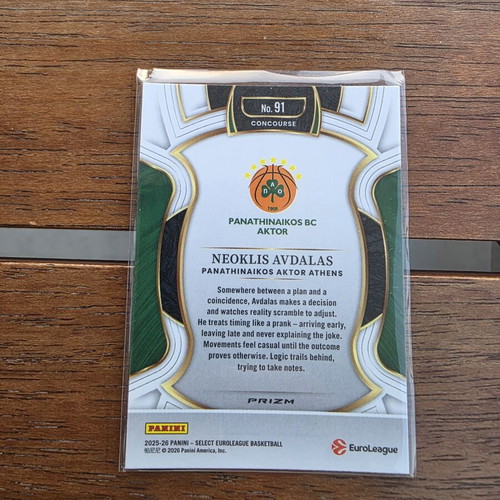 Neoklis Avdalas Panathinaikos Select Blue Prizm basketball card