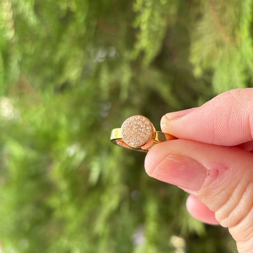 Folli Follie ring with zircon in rose gold color, like new
