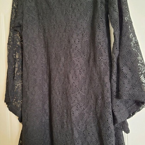 Dress black lace with long sleeve used, size M