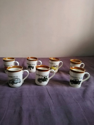 Antique set of 7 collectible ceramic mugs from England from a personal collection