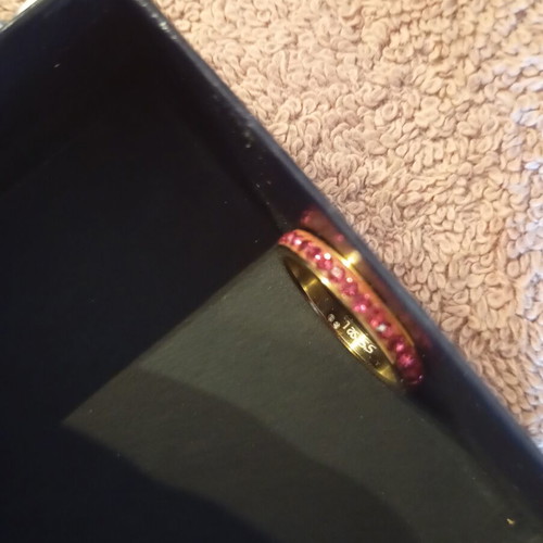 Silver ring gold plated, new, size 59, with stamps inside