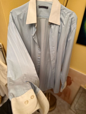 Πουκάμισο Makis Tselios γαλάζιο με λευκό γιακά σαν καινούργιο