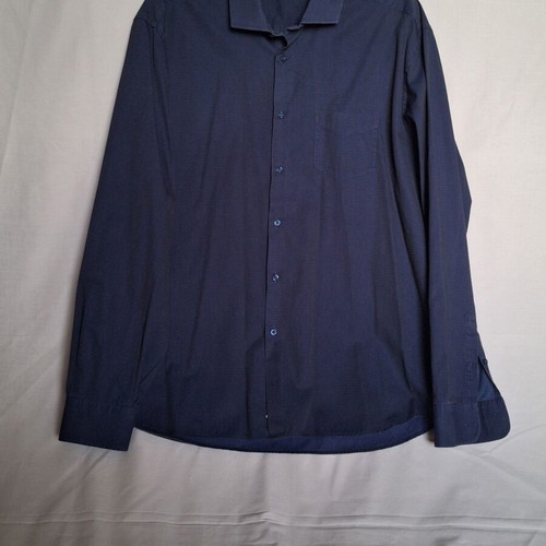 Portobello's XXL Men's Regular Fit Navy Blue Cotton Shirt with Micro Pattern