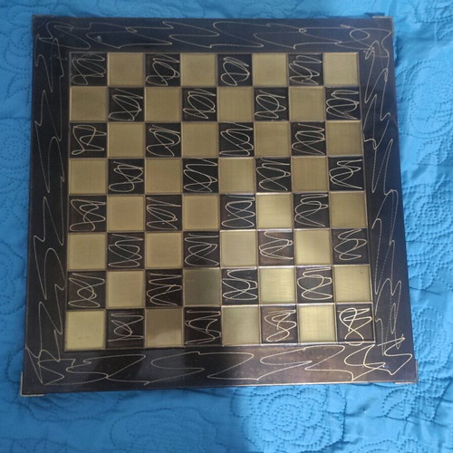 Wooden handmade chessboard used