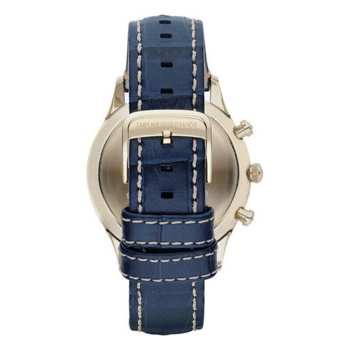 Emporio Armani men's wristwatch new, blue dial with gold accents
