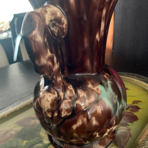 Collectible vase used West Germany 1950/1960 ceramic numbered