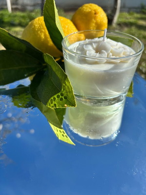 Handmade soy candle with fresh linen scent new