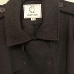 Covert Overt wool double-breasted charcoal women's coat, size L 40