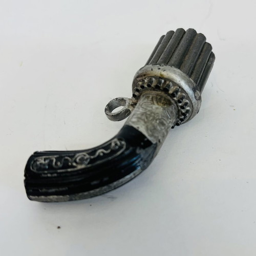 Miniature Metal Mariette Pepperbox Pistol Model used, 8cm