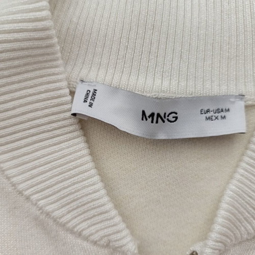 Mango knit bomber cardigan used, cream, size M