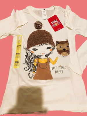 T-shirt N 2-3 years girl new, long sleeve, cotton