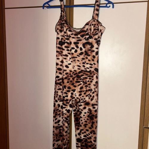 Shein leopard print one-piece suit M new, black and brown