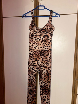 Shein leopard print one-piece suit M new, black and brown
