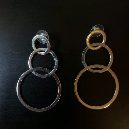 Steel earrings used with rings