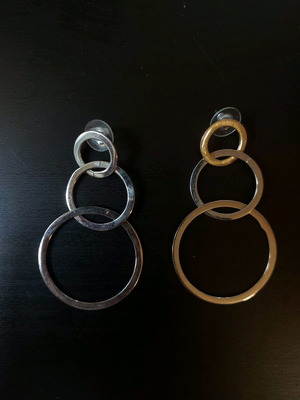 Steel earrings used with rings
