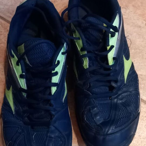 Mizuno leather handball shoes used, size 46.5, blue