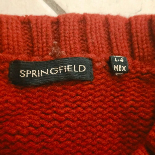 Springfield sweater, brown and red, size M