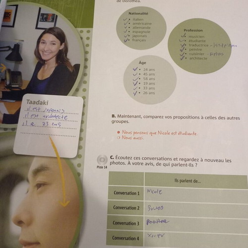 Nouveau Rond-Point 1 language books used, with 2 CDs and workbook