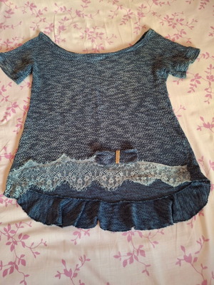 Exes short-sleeve blouse like new, blue, size M