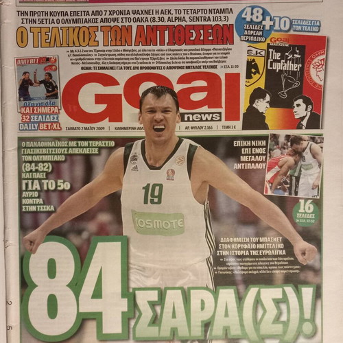 Goal News newspaper new, Euroleague Final Four 2009
