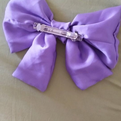 Hair bows like new, handmade, beige and purple, set of 2
