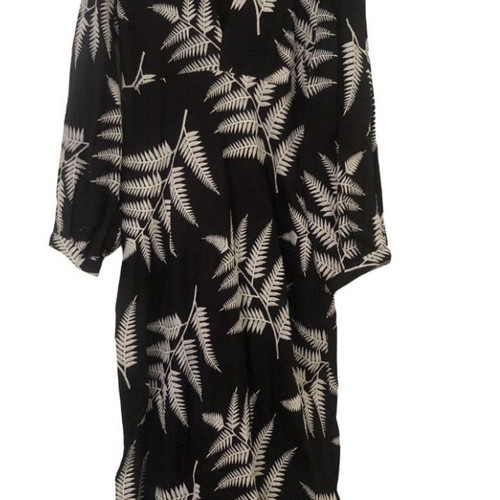 Zara embroidered linen dress XS black new