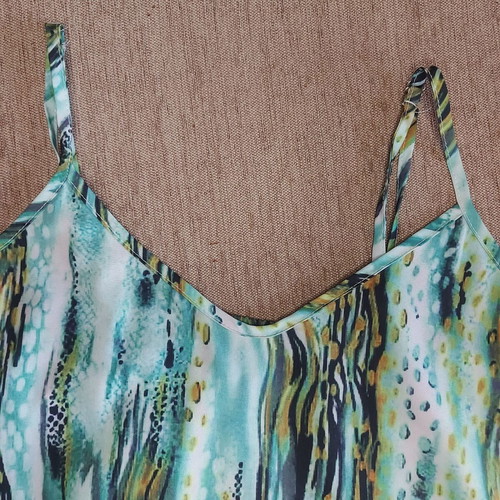 Sleeveless maxi dress like new, multicolored, size L