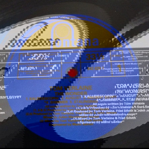 Tom Verlaine The Wonder LP μεταχειρισμένο, rock